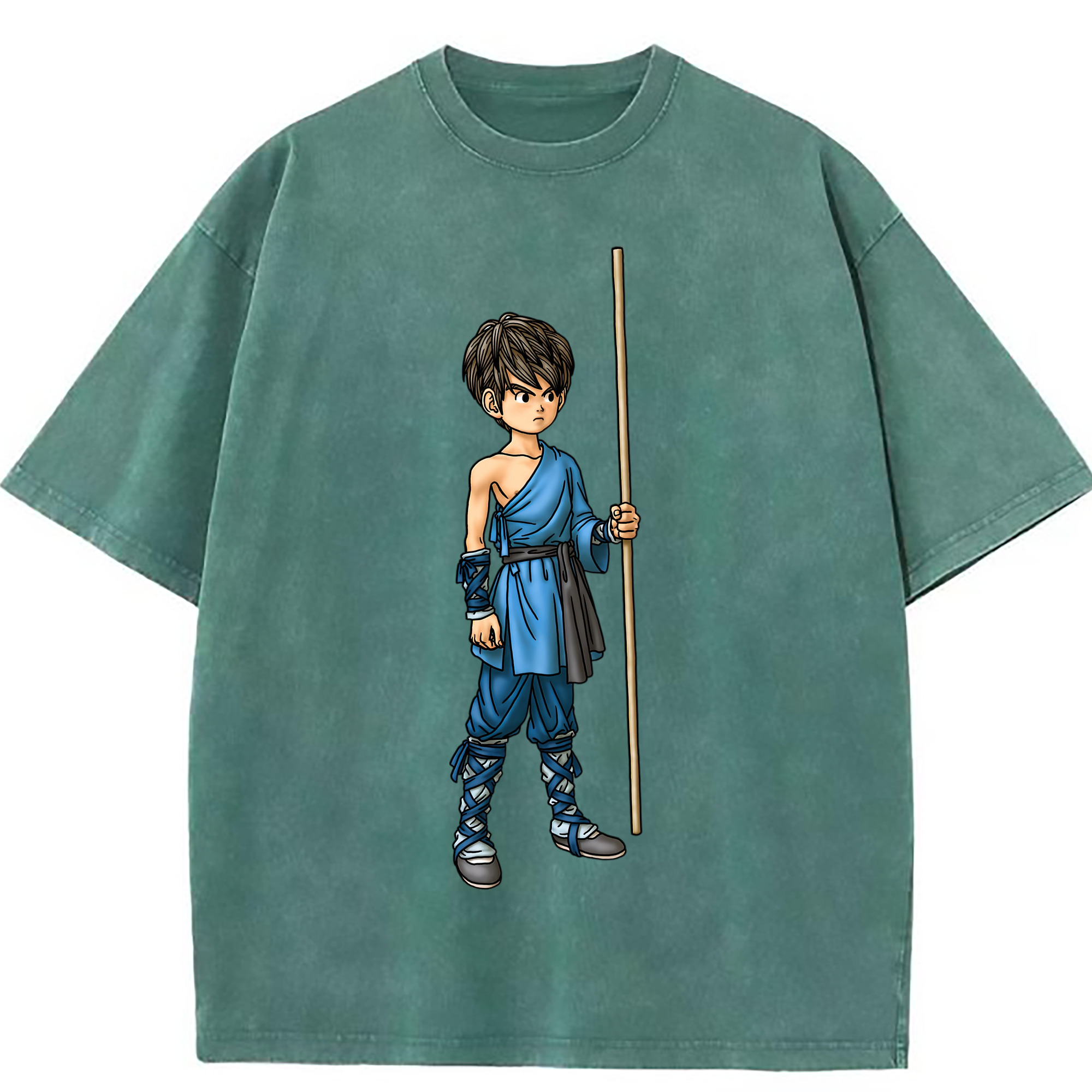 （画像用） ドラゴンクエスト Doragon Kuesuto Dragon Quest 綿100% ヴィンテージ風 半袖Tシャツ（フロントプリント）